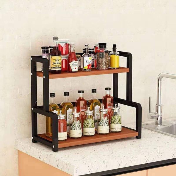 ২–তাক মাল্টিক কিচেন অরগানাইজার ব্যাক 2-Tier Kitchen Storage Cabinet Organizer Kitchen Rack