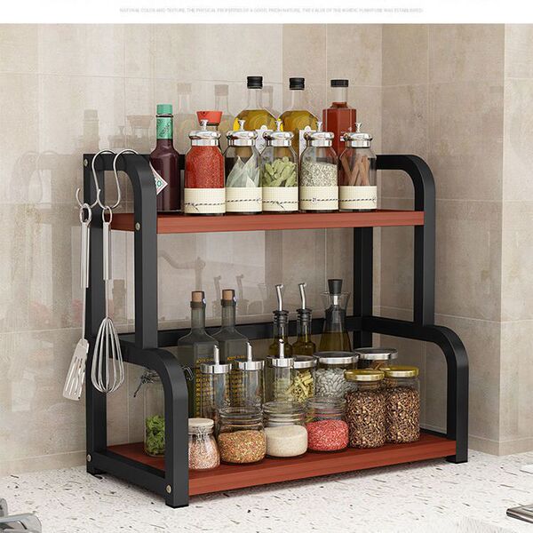 ২–তাক মাল্টিক কিচেন অরগানাইজার ব্যাক 2-Tier Kitchen Storage Cabinet Organizer Kitchen Rack