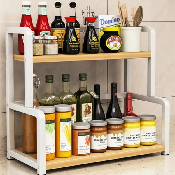 ২–তাক মাল্টিক কিচেন অরগানাইজার ব্যাক 2-Tier Kitchen Storage Cabinet Organizer Kitchen Rack